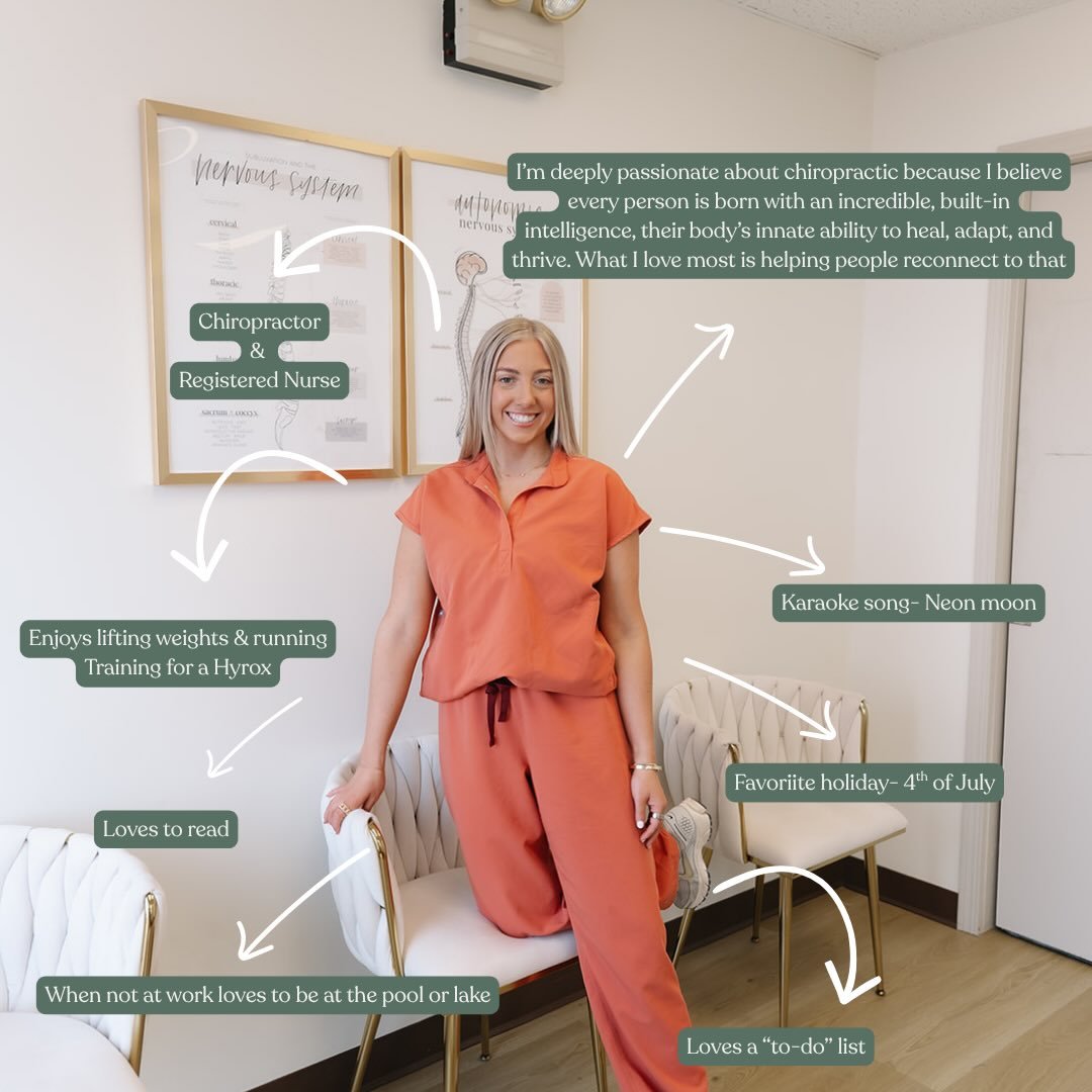 Get to know Dr. Maddy!

In the office, she serves as a chiropractor, supporting families through every season and helping their bodies function the way they were designed to. Creating a space where patients feel seen, known, and truly cared for is al