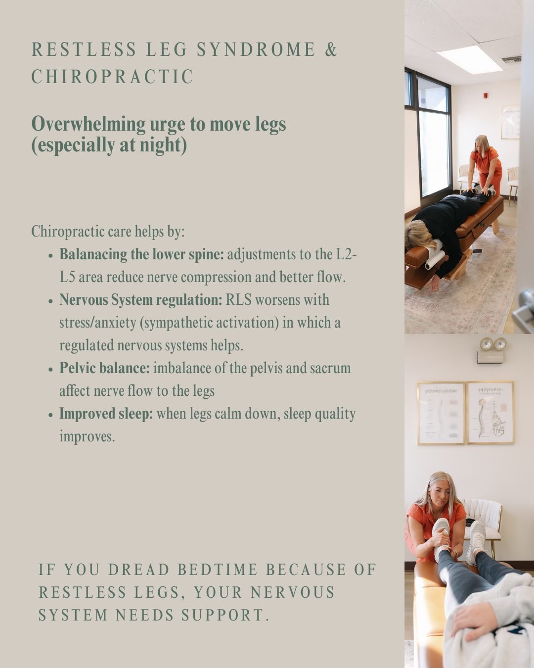 Restless leg syndrome is ruining your sleep - and it's not "just in your head." It's a nervous system communication issue.

That overwhelming urge to move your legs. The creeping, crawling, tingling sensations. Worse at night when you're tr