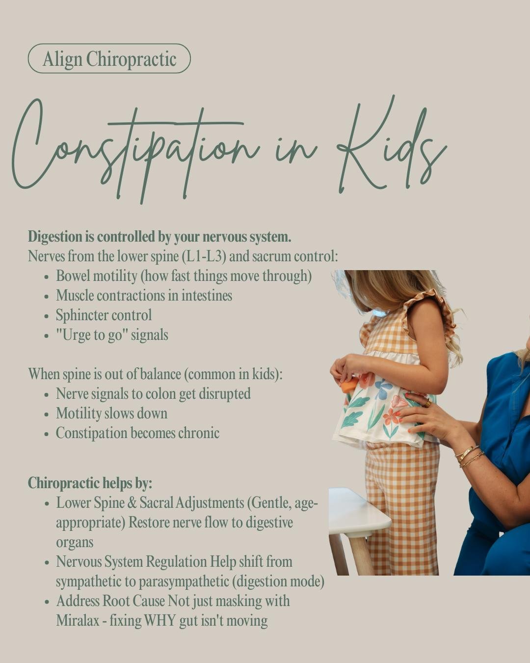 If your child struggles with chronic constipation: Only pooping every 3-5 days. Hard, painful movements. Stomach aches. Withholding because it hurts. Accidents because they're backed up. 

And maybe you have tried everything: More fiber, more water, 