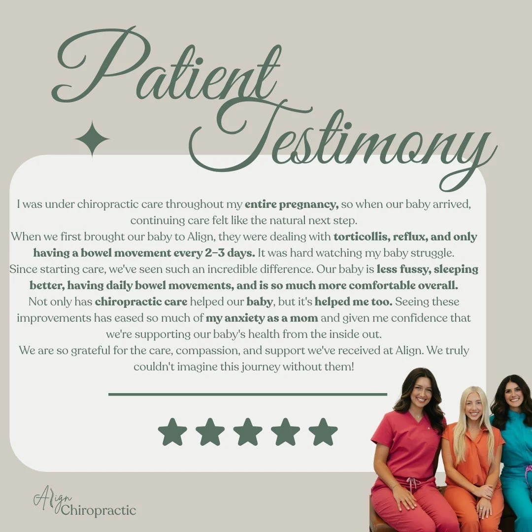 There is nothing more rewarding than watching an entire family thrive!

Mom chose to care for her nervous system throughout pregnancy, and when baby arrived, they continued that journey together.

From torticollis, reflux, and infrequent bowel moveme
