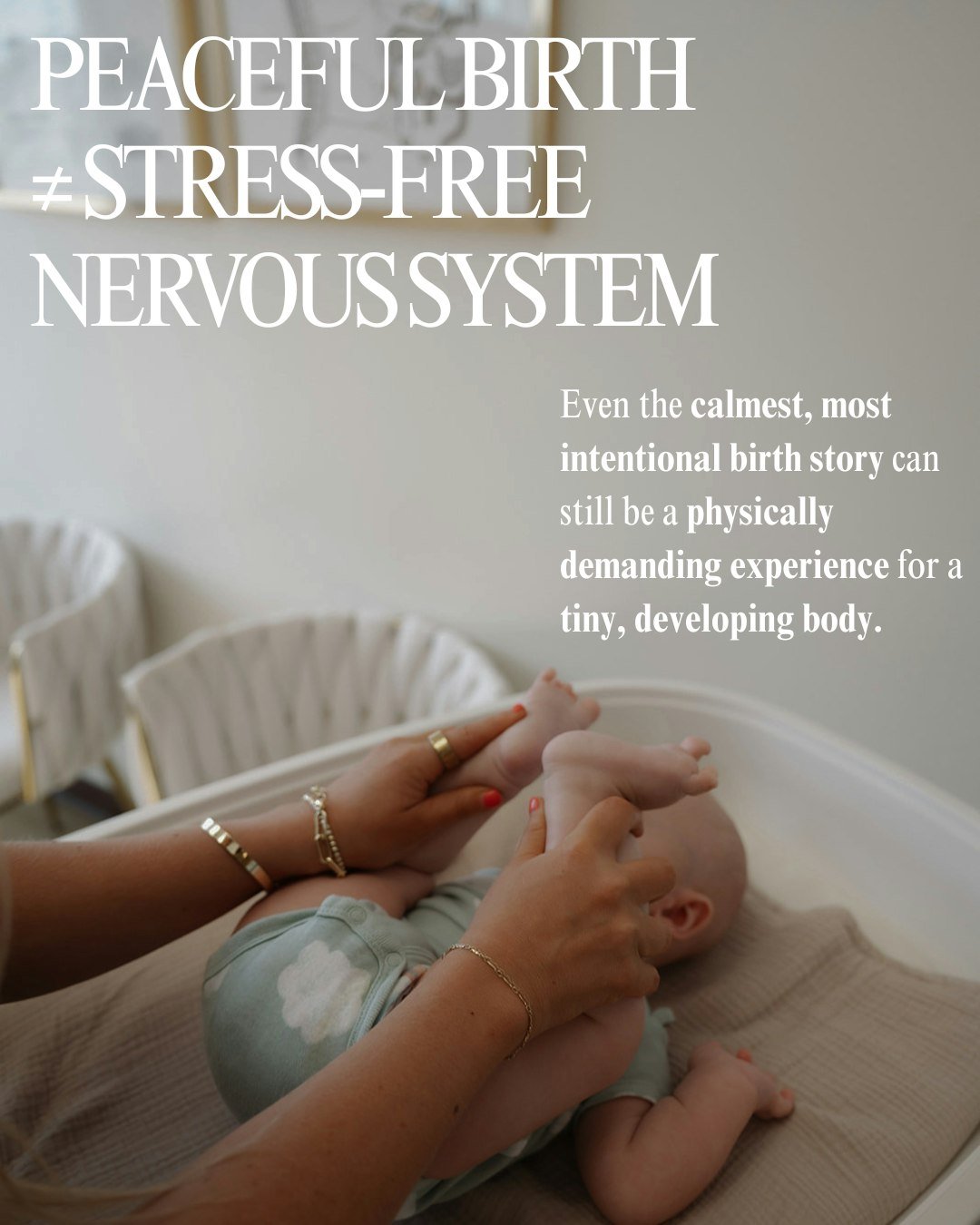 A calm, beautiful birth story and a stressed baby nervous system aren't mutually exclusive and that surprises a lot of parents. 

Even in the gentlest births, baby's body absorbs significant physical forces simply moving through the birth canal... co