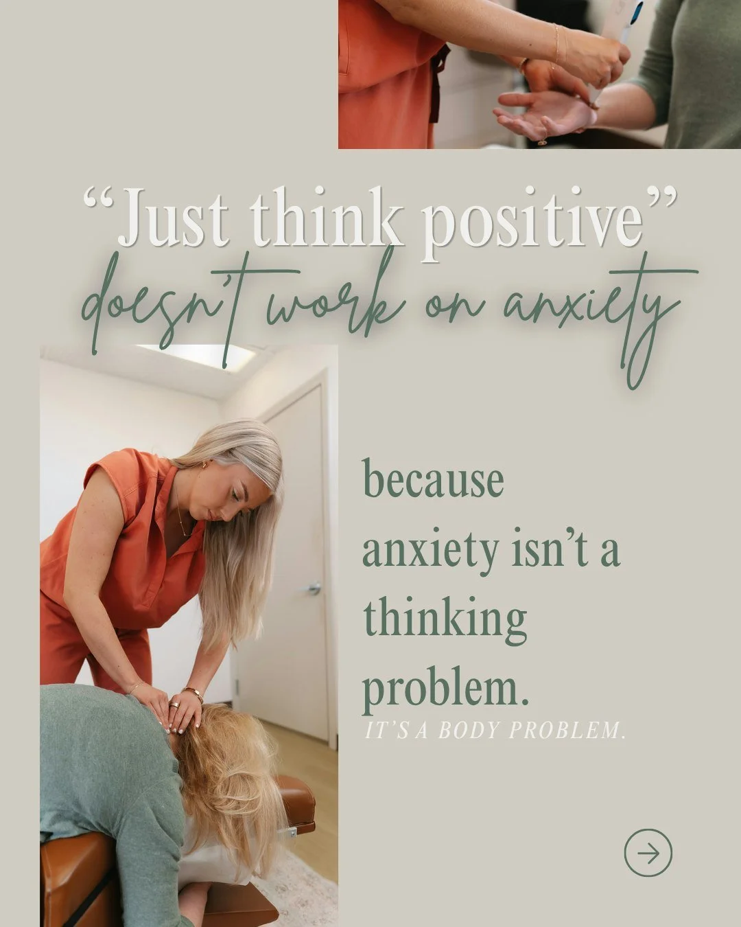 "Just think positive." 
"Try not to worry so much." "Calm down."

If any of those phrases have ever made your anxiety WORSE instead of better, you're not broken &mdash; you're just being asked to think your way out of a 