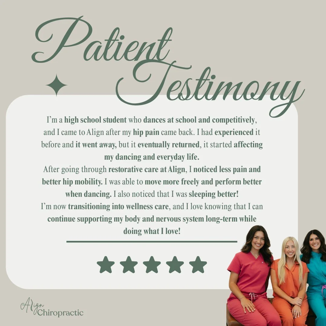 We are so proud of this dancer and the work she has put into her health!  Watching her move from active care into wellness care is exactly why we believe chiropractic can be about more than just addressing a problem, it can be about supporting long-t