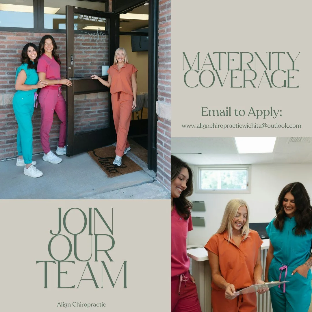 WE&rsquo;RE HIRING: MATERNITY COVERAGE

Align Chiropractic is looking for a chiropractor to join our team for maternity coverage while Dr. Maddy takes some time away to welcome her baby!

📍 Andover, KS
📅 Coverage needed approximately February&ndash