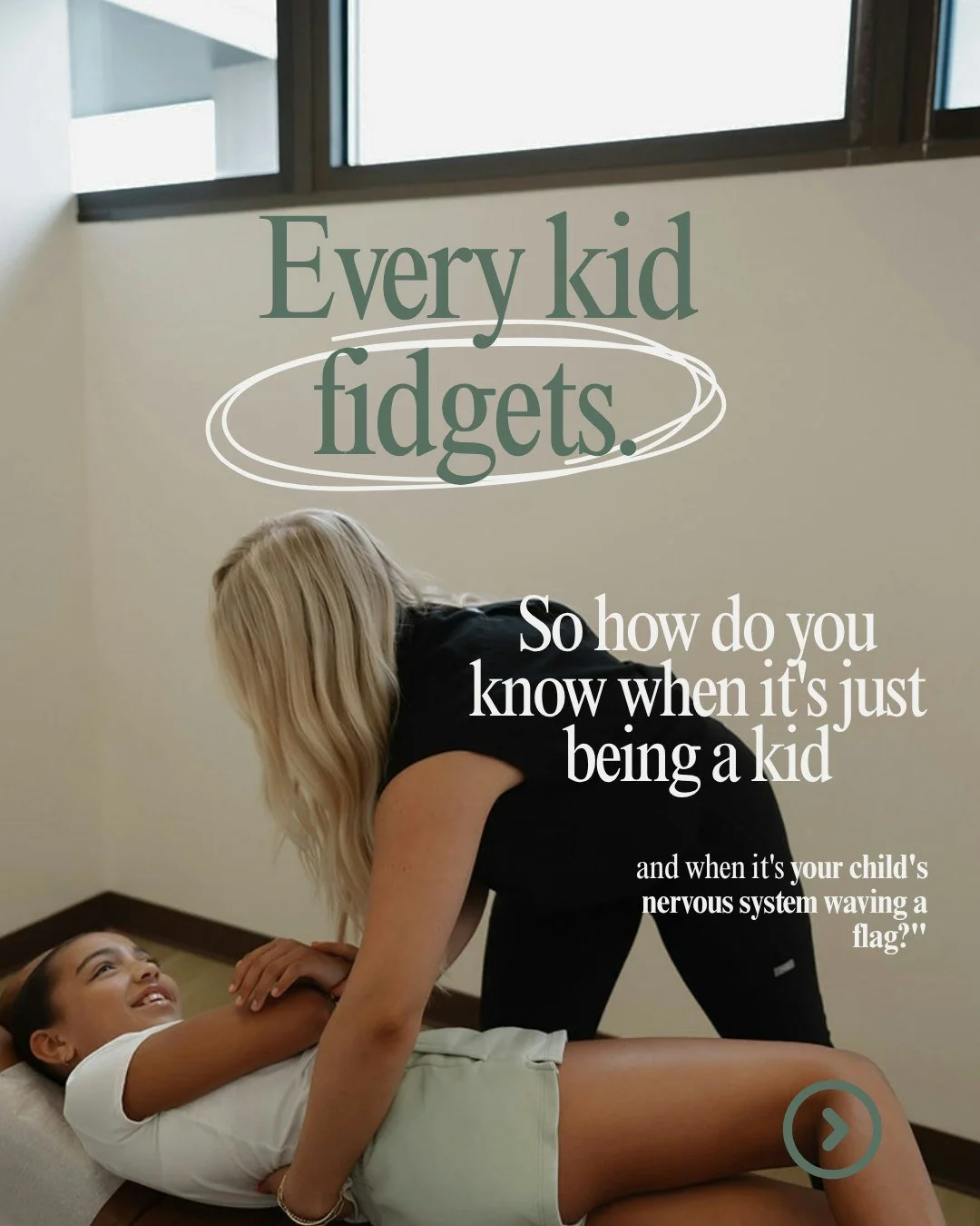 "Just a phase," or a nervous system asking for help? Here's how to tell.

Every kid fidgets...movement is a normal, healthy way little bodies self-regulate. But there's a real difference between a child who fidgets and can still settle when