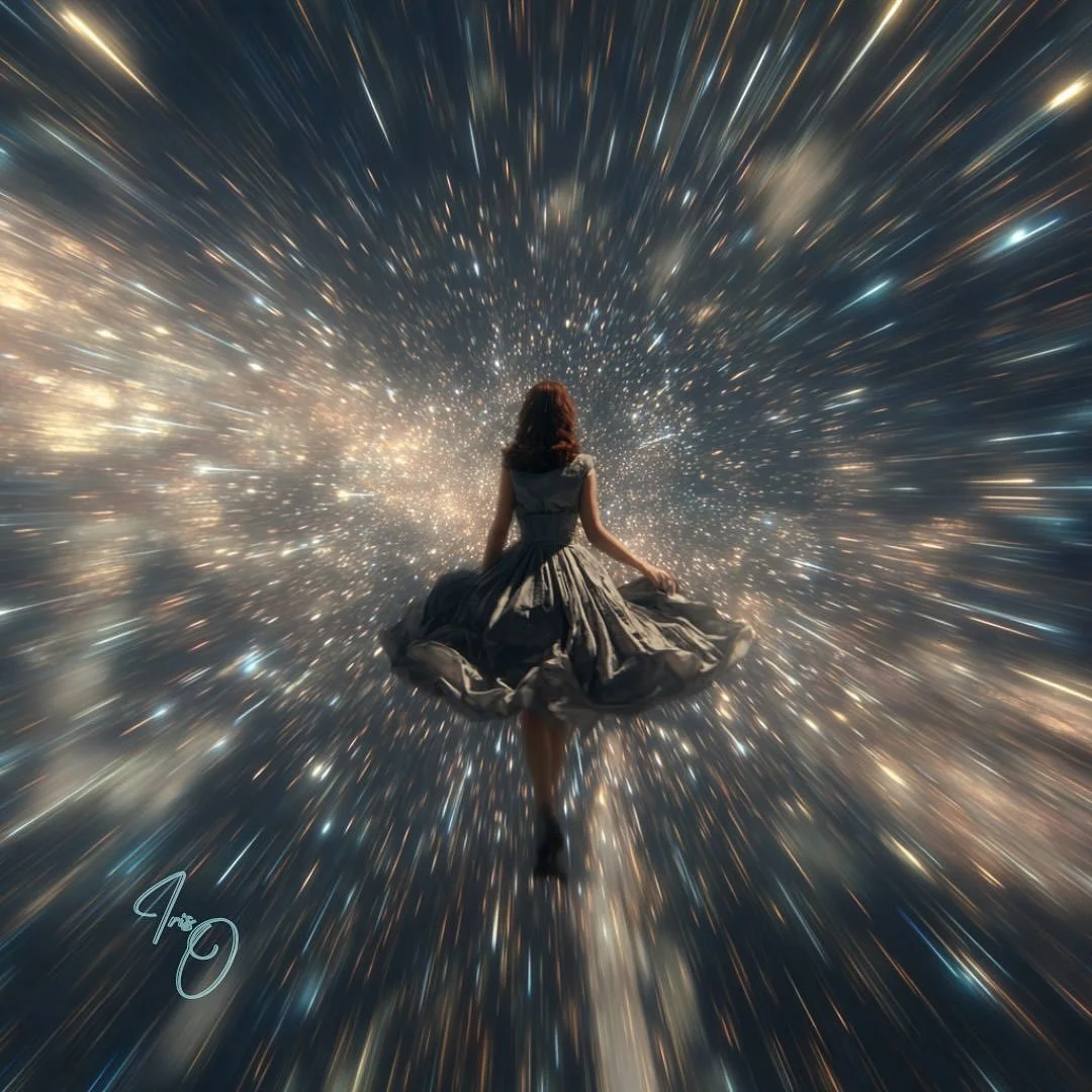 I can feel heaven&rsquo;s expansion
in the breathing, 
in the in and the out
my lungs and His, One
to the increase of capacity

there is no endpoint in sight
nor vanishing point
on this flight 
transcendent one, 
you are far from earthbound 
though g