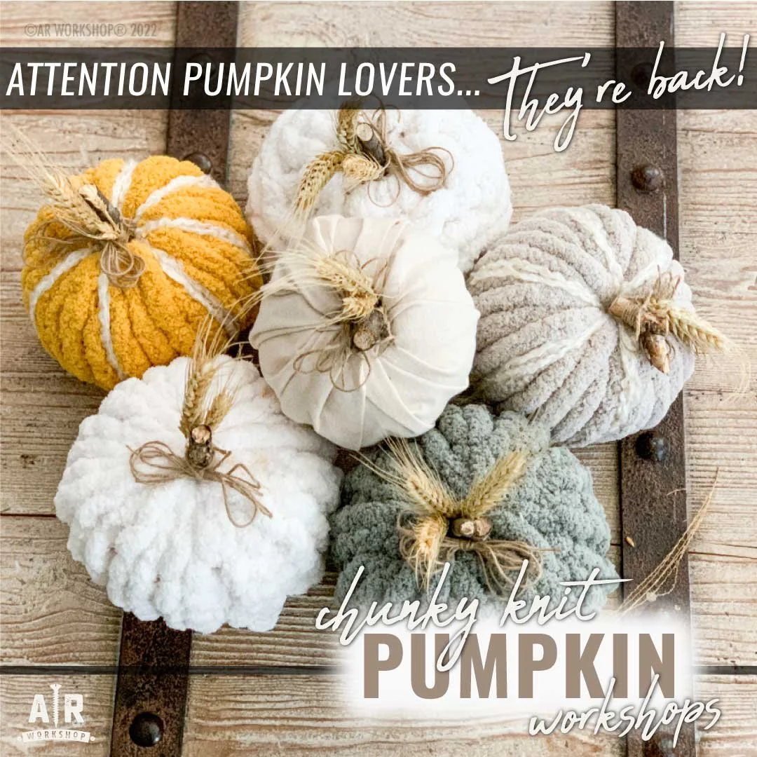 Make Chunky Knit Pumpkins at an A/R Workshop