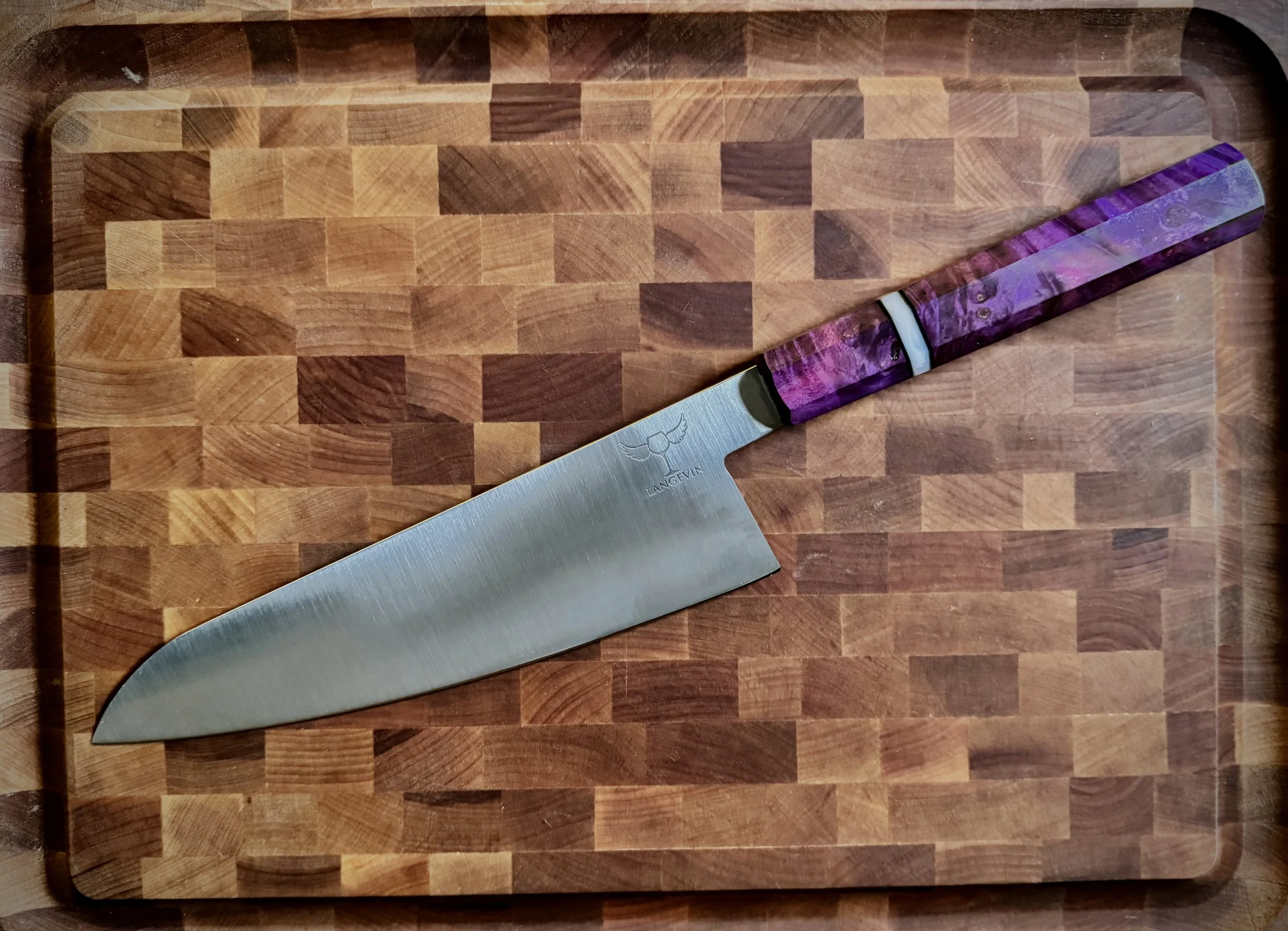 8 inch chef AEB-L stainless steel Purple cottonwood handle