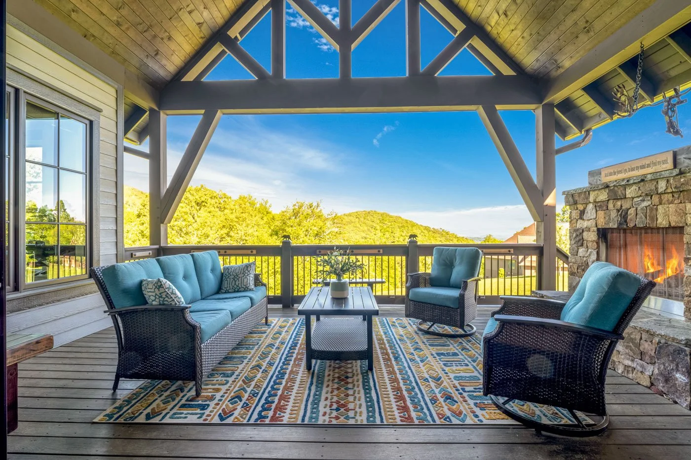 HDR Photography of luxury deck in WNC mountains