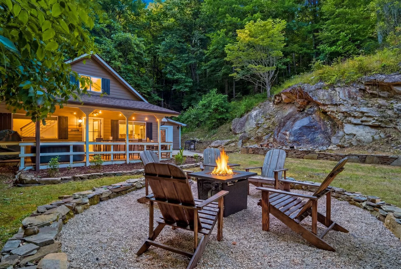 Virtual Twilight on an STR in Western North Carolina. Fire was added to fire pit!