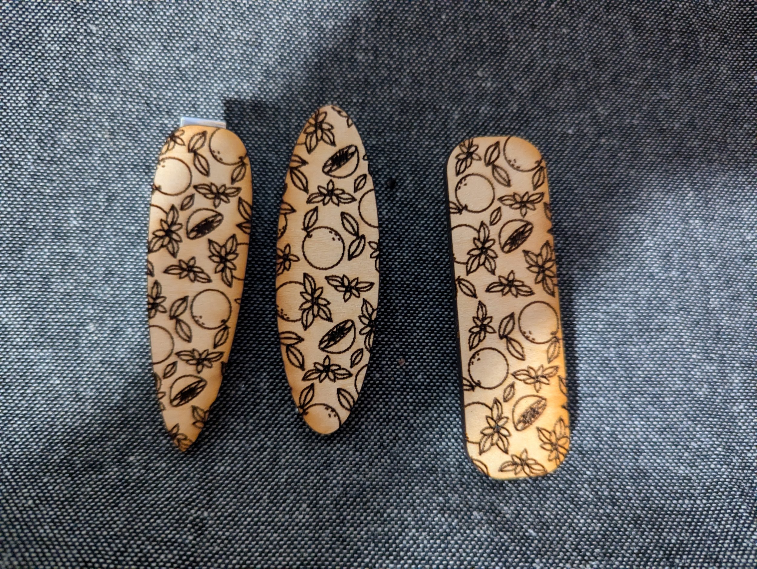Hair Clips Set of Three - Orange Blossom