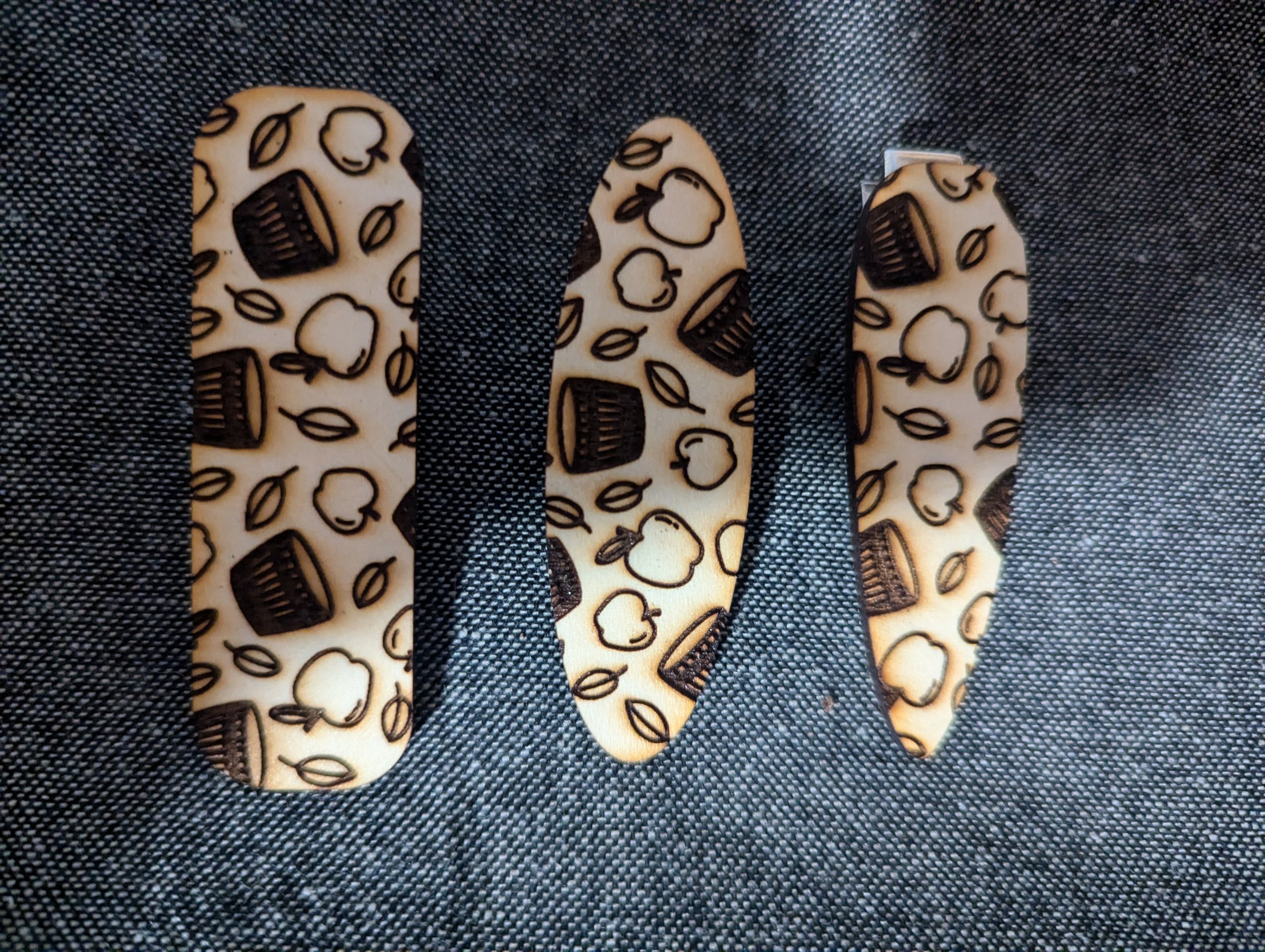 Hair Clips Set of Three - Apples