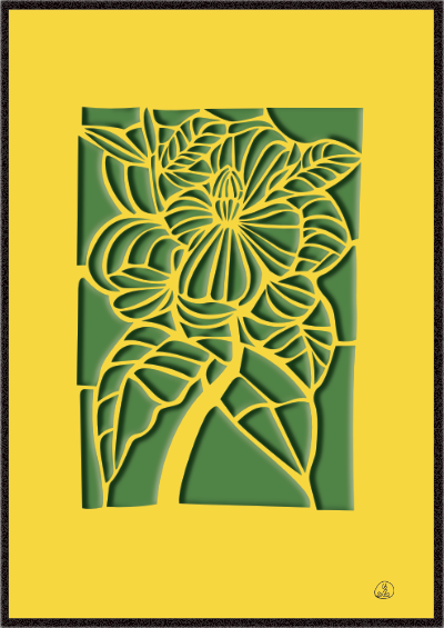 fleurs vert cadre jaune.png