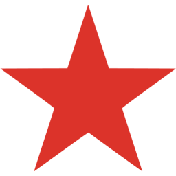Red star on a black background