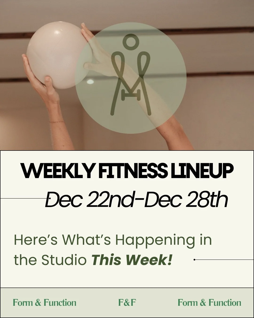 Here&rsquo;s our weekly class schedule 🎄✨ Please note our holiday hours this week: 
📌 Dec 24 &mdash; No evening classes 📌 Dec 25 &mdash; No classes all day 
Thank you for being part of our community this year 💚 Wishing you and your loved ones a M