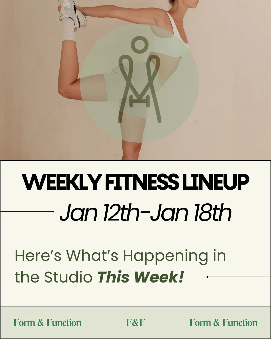 Our Jan 12&ndash;18 class schedule is up ✨ We&rsquo;re so excited to see everyone back in the studio this January 💚 
New year, new routines!! Let&rsquo;s make movement part of our weekly healthy habits, not just a resolution 💪 Whether you&rsquo;re 