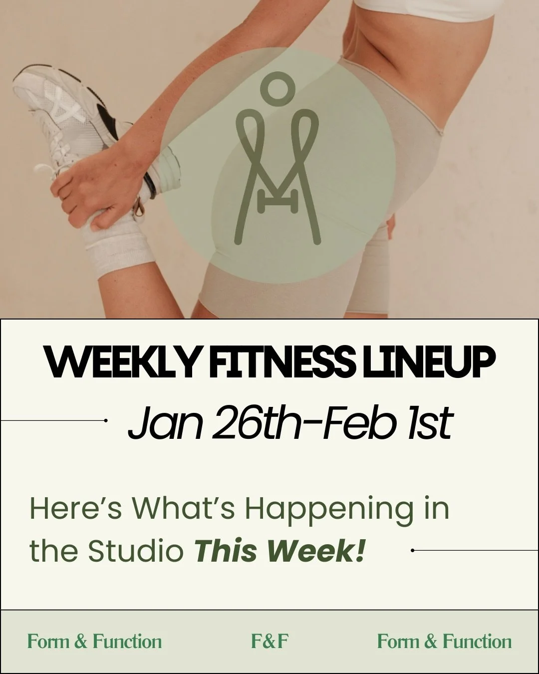 New week, new chances to move your body in ways that feel good ✨

Our Jan 26 &ndash; Feb 1 class schedule is up, and whether you&rsquo;re in the mood to dance, stretch, sweat, or slow things down; there&rsquo;s a spot for you here. 
No pressure to do
