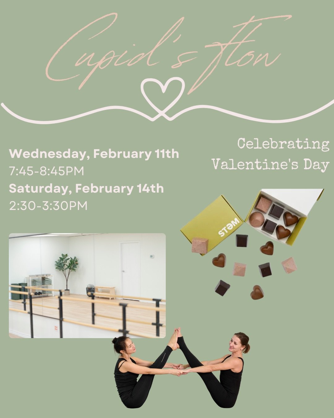 When love moves, it flows 🤍

Wednesday, February 11 | 7:45&ndash;8:45 PM
Saturday, February 14 | 2:30&ndash;3:30 PM
📍 8877 Odlin Crescent, Unit 145
Richmond, BC V6X 3Z7

👼🏹Cupid&rsquo;s Flow is a heart-opening partner yoga class created to help y