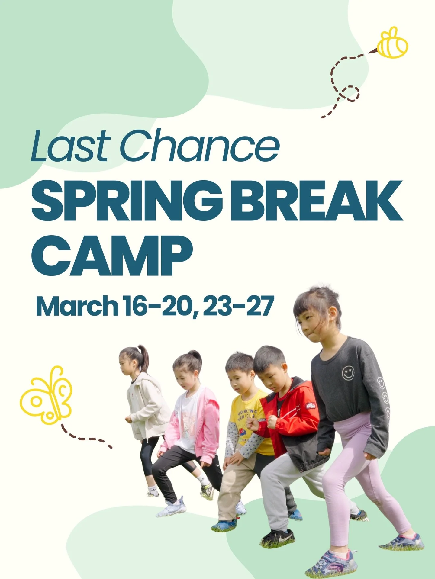 Spring Break plans for the kids? We&rsquo;ve got you covered 🌿 
F&amp;F Spring Break Camps For kids ages 3&ndash;13 
🗓 March 16&ndash;20 🗓 March 23&ndash;27 
Expect a week full of movement and fun: ⚽ Outdoor games &amp; playground time 🏀 Sports c
