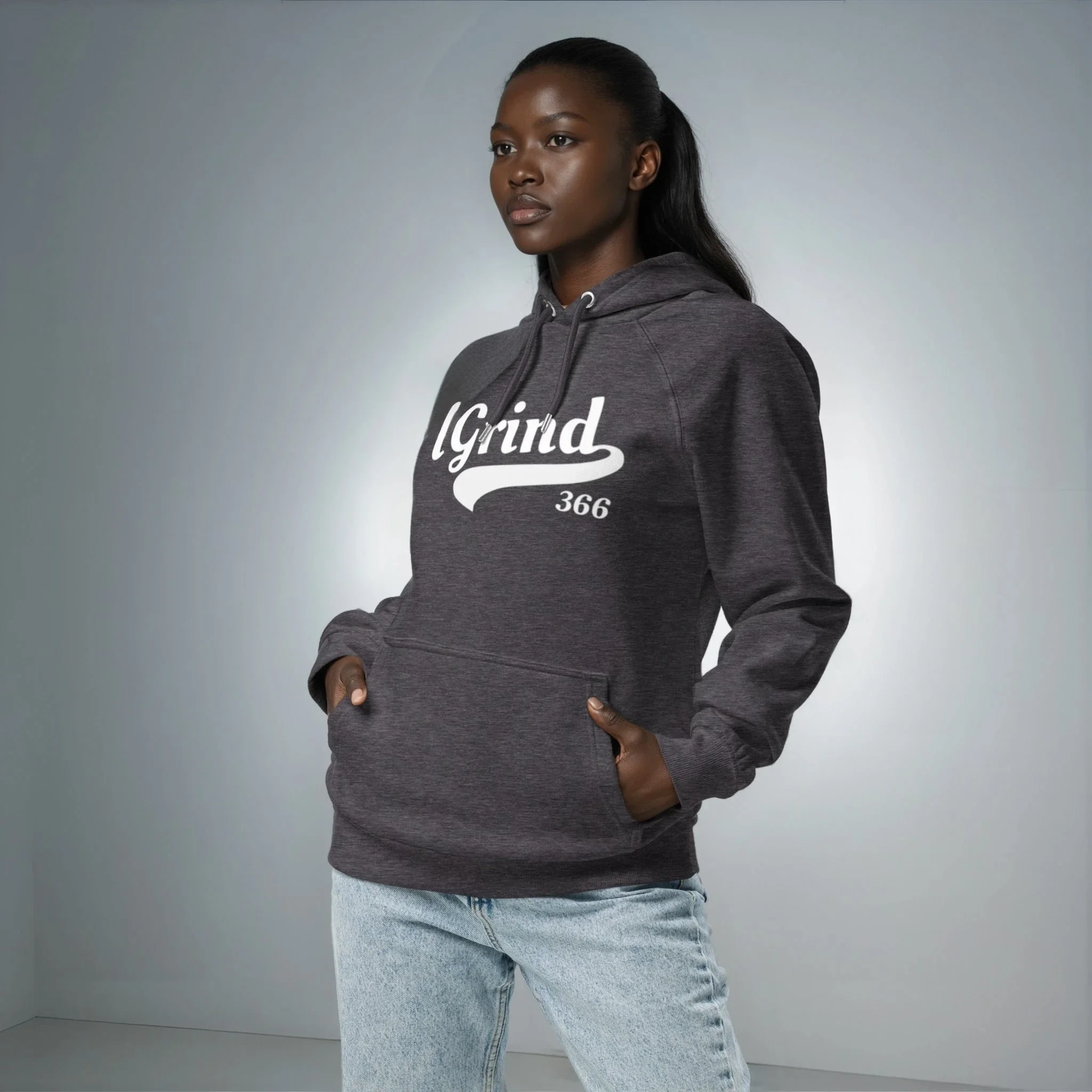 IGrind 366 charcoal melange unisex premium hoodie athleisure streetwear
