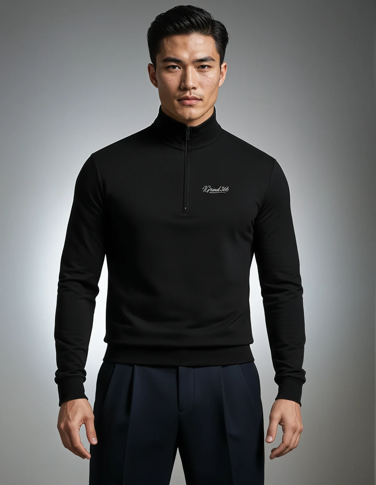 IGrind 366 black lightweight quarter-zip pullover unisex athleisure streetwear