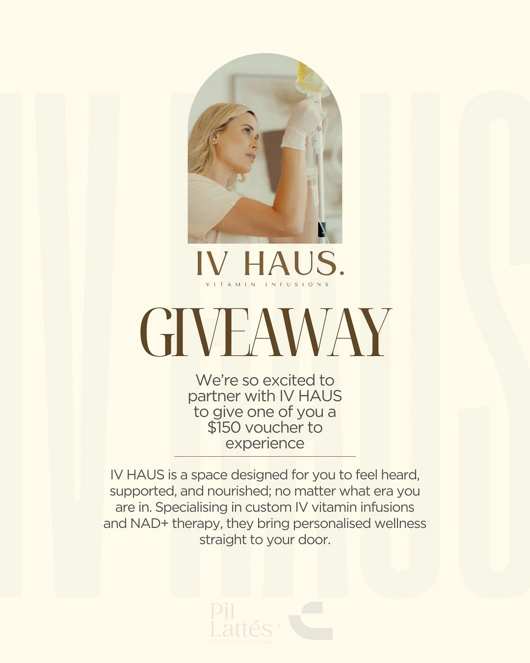✨ GIVEAWAY ✨

We&rsquo;re so excited to partner with IV HAUS to give one of you a $150 voucher to experience. 

IV HAUS specialises in custom IV vitamin infusions and NAD+ therapy, they bring personalised wellness straight to your door.

To enter:
1️