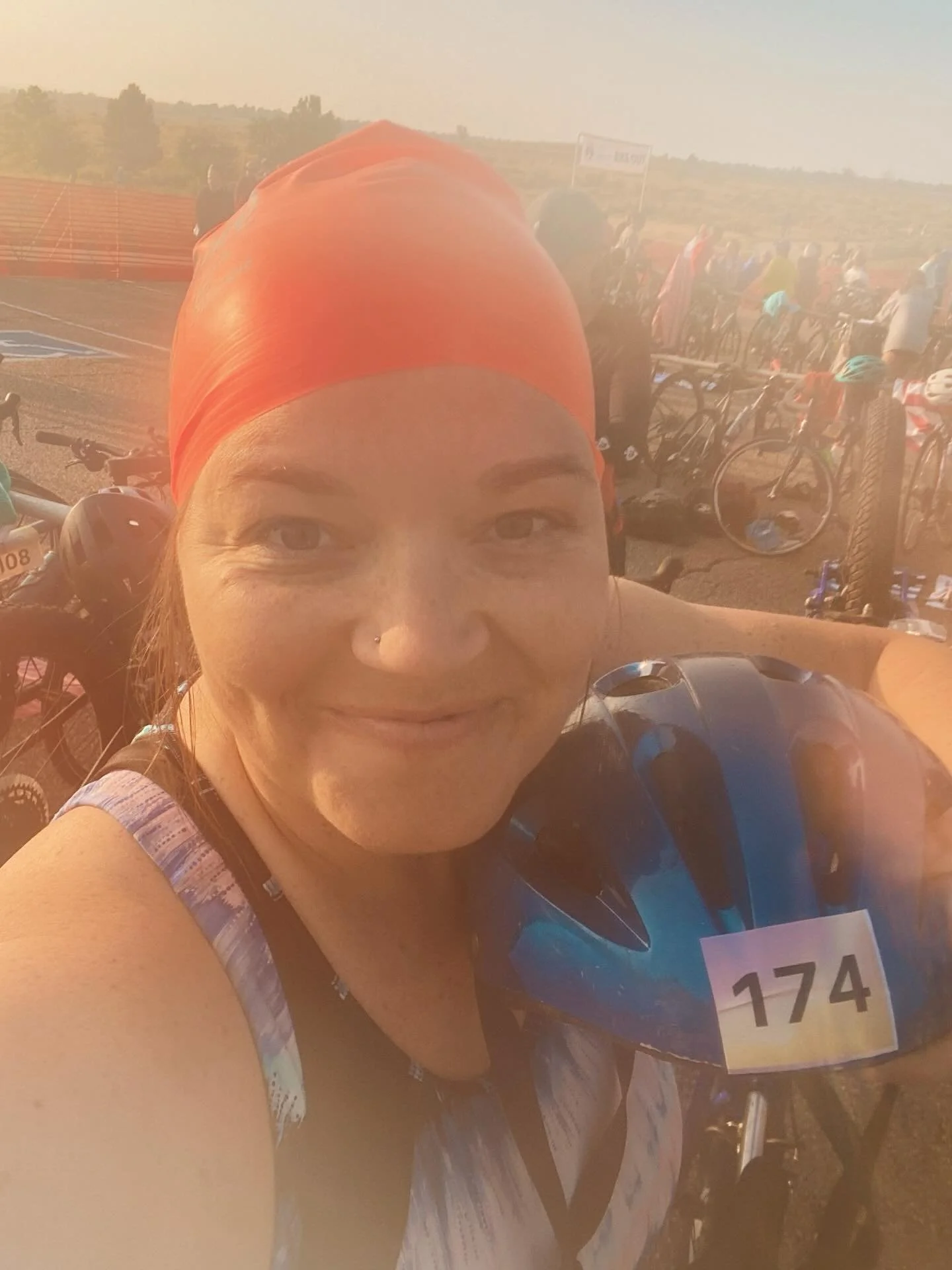 Triathlon Day!!!!! She Sprints Tri in Denver. My mantra (and the one you can say with me to cheer me on)… I AM HERE. I AM FREE. I AM STRONG. I AM ME!!! 
Here we goooooo!!!!
#athlete -#womenstri #shesprints