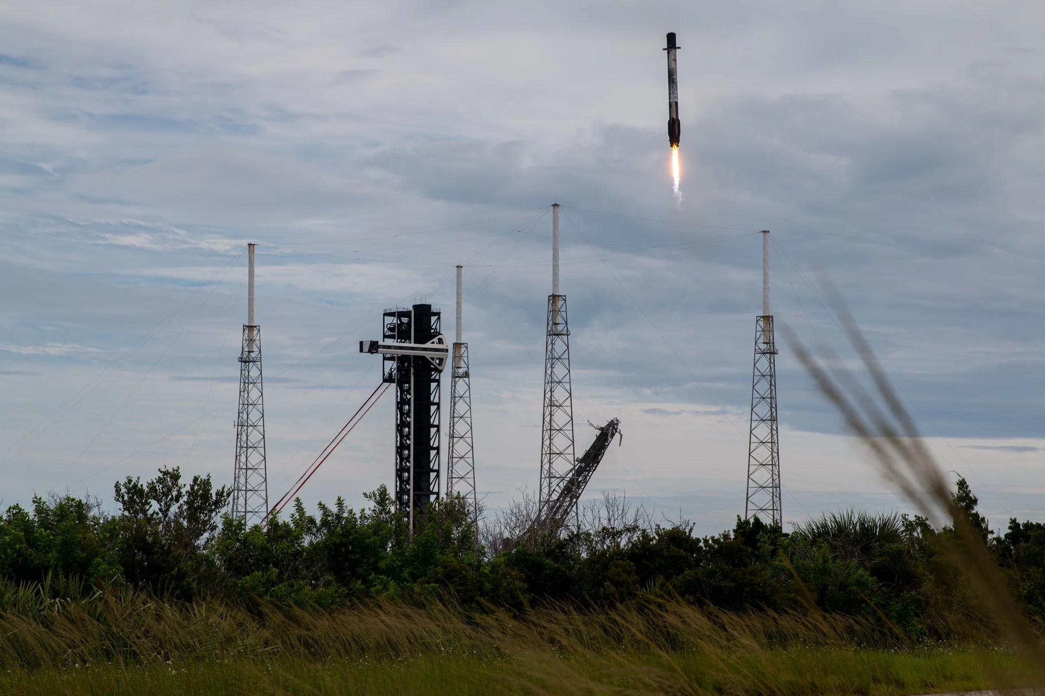 Crew-13 Booster Returning From Space