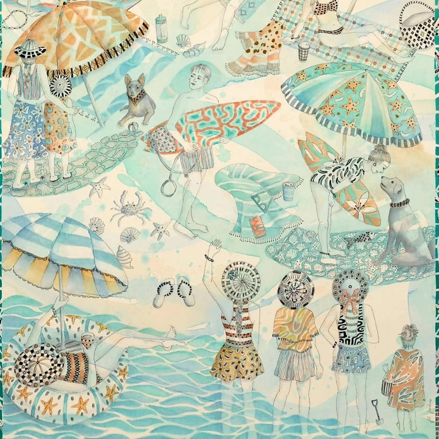Absolutely thrilled that Summer Daze has been selected as a finalist in The Jury Art Prize 2026. This large framed piece is one of my favourites, capturing the vibrant energy and laid-back beauty of coastal life around Dunsborough, Yallingup and Geog