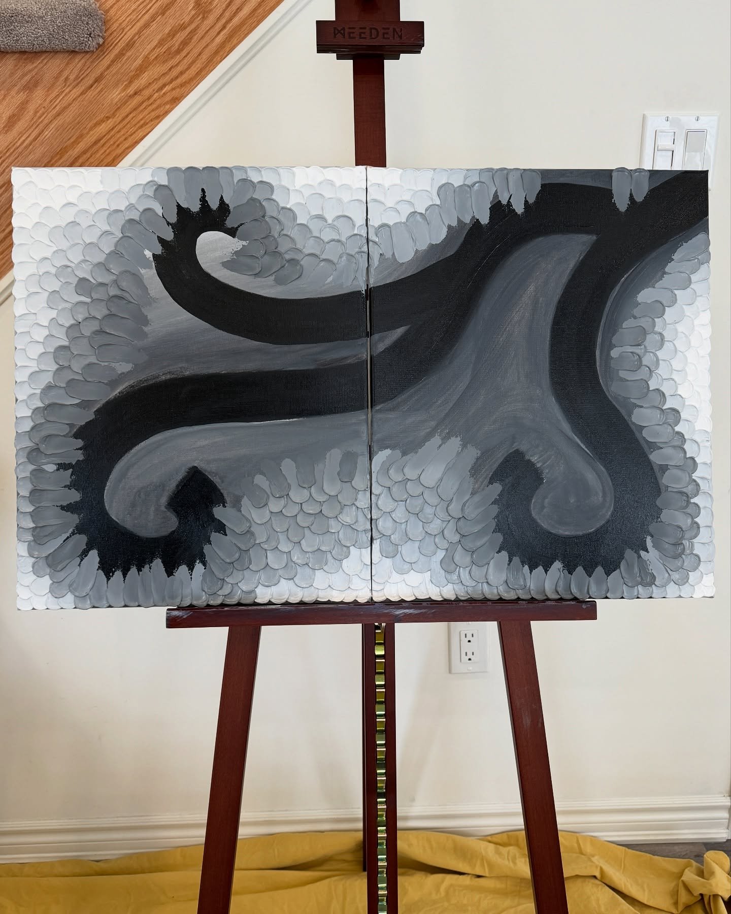 Sometimes the ache is so real you can reach out and touch it. Feel the blackness spread and transform everything that used to be light. 

Your love is black
2024
acrylic and modeling paste on canvas
20 x 32 inches

#lovelost #darklove #heartache #bro