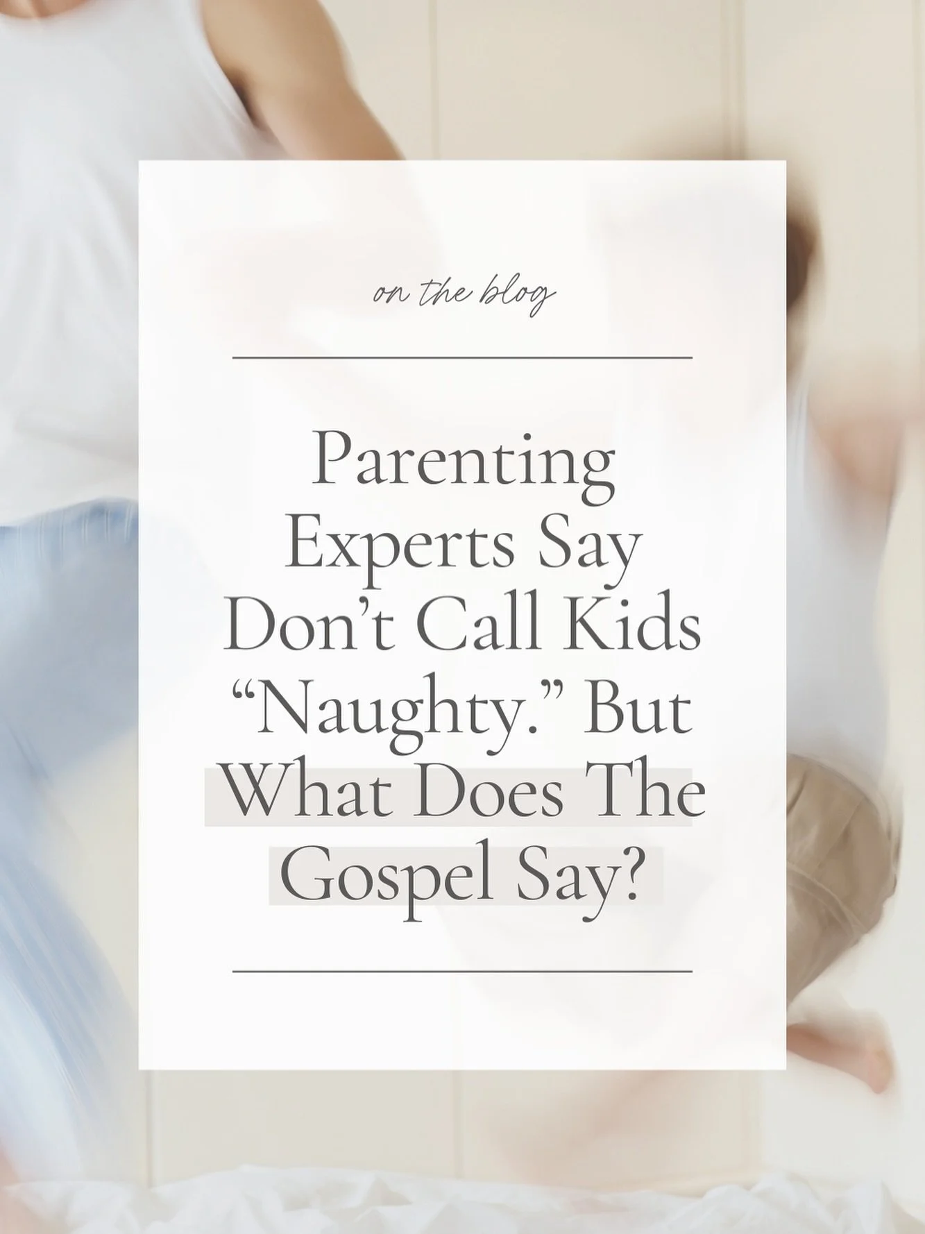 Had a chance to reflect on what would be a gospel-aligned approach to an unusually reflective question my son asked me at bedtime one day: &ldquo;Mama, why am I naughty?&rdquo;

The fact that he has the vocabulary to describe himself as naughty doesn