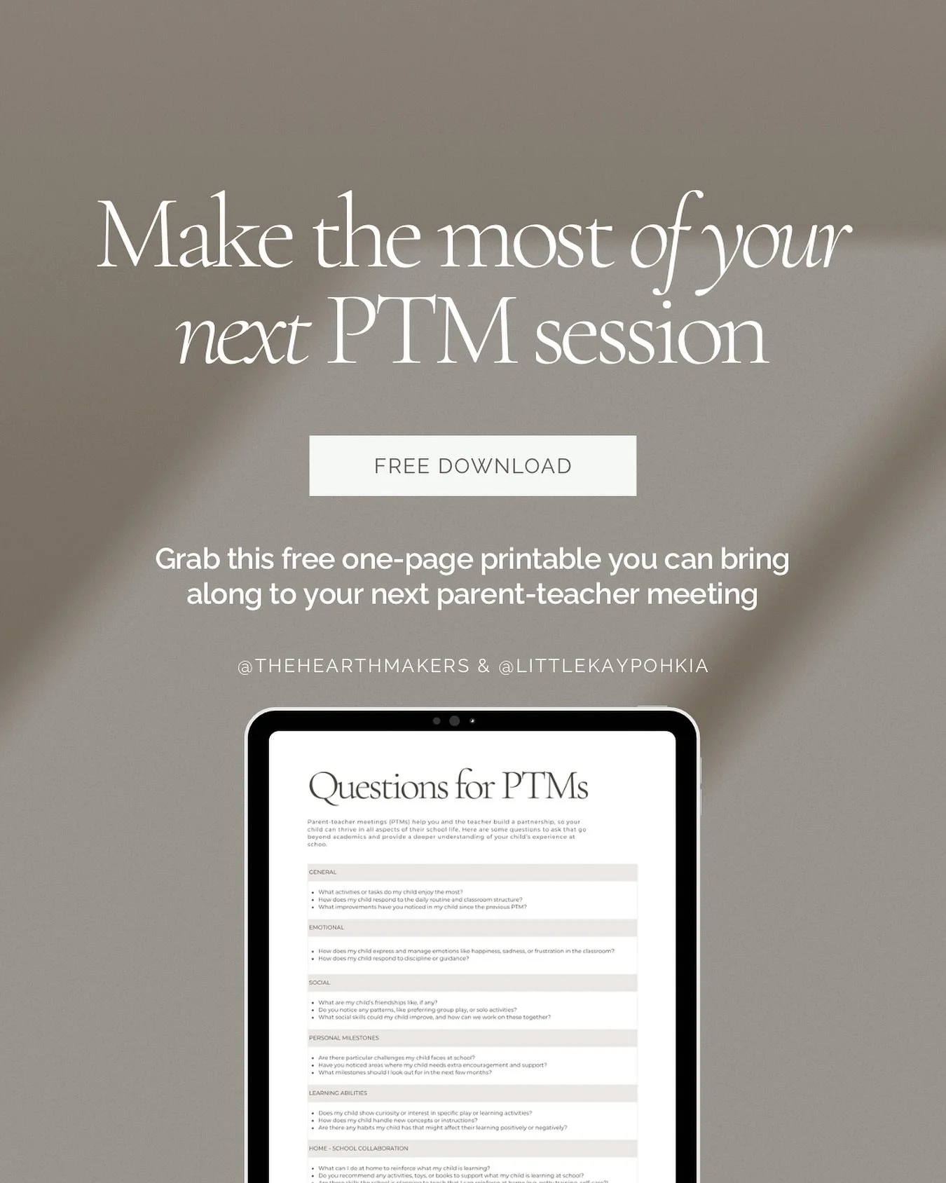Is your child&rsquo;s emotional and holistic development as important to you as his / her intellectual or academic growth, if not even more? Me too. 🙋🏻&zwj;♀️

It&rsquo;s that time of year again where the annual PTM rolls around &mdash; a golden op