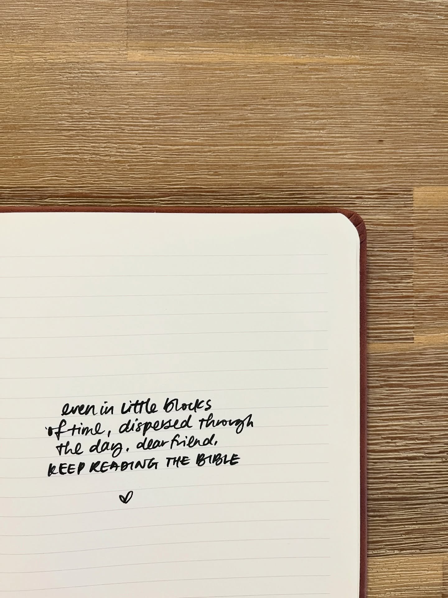 In case my handwriting&rsquo;s beyond legible hope, I wrote: &ldquo;even in little blocks of time dispersed through the day, dear friend, keep reading the Bible.&rdquo; ❤️

It feels quite counter-intuitive to be doing something as passive as reading 
