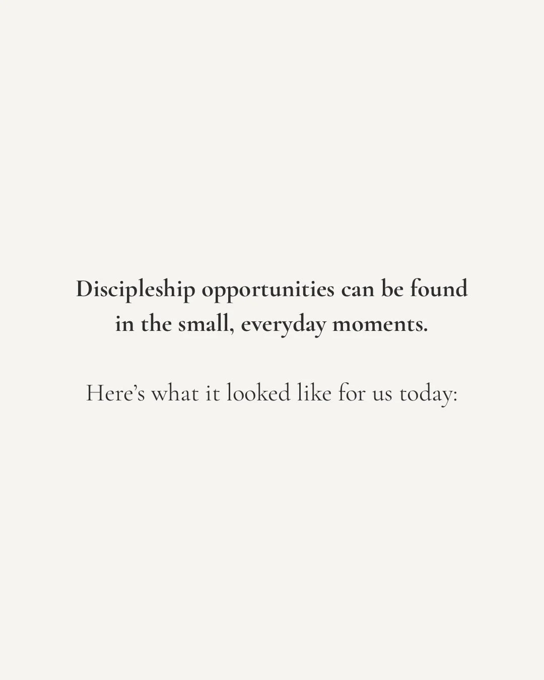 Discipleship is not a separate activity. It&rsquo;s woven into everyday moments.