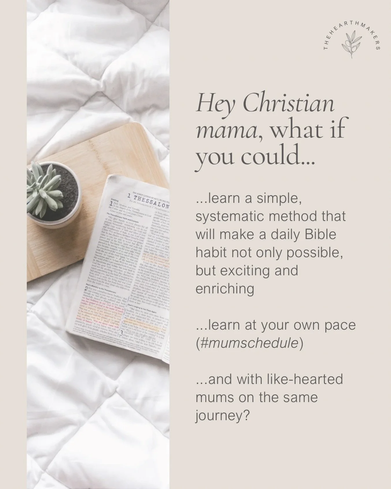 Okay so I need your thoughts!

Last week I polled on stories and a few of you said you wanted to join the Mums Bible Study but the timing just didn&rsquo;t work. Which I totally get. Life with kids is not exactly predictable 😅

So I&rsquo;ve been th