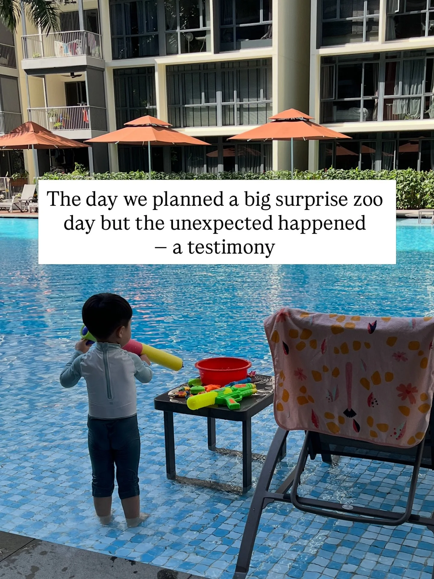 This happened just this week.

We had planned a big surprise zoo day for my son, grandparents all ready to join us, and I was excited to see his little face light up. Then overnight, and all of a sudden, I had a severe pain in my neck and shoulder. A