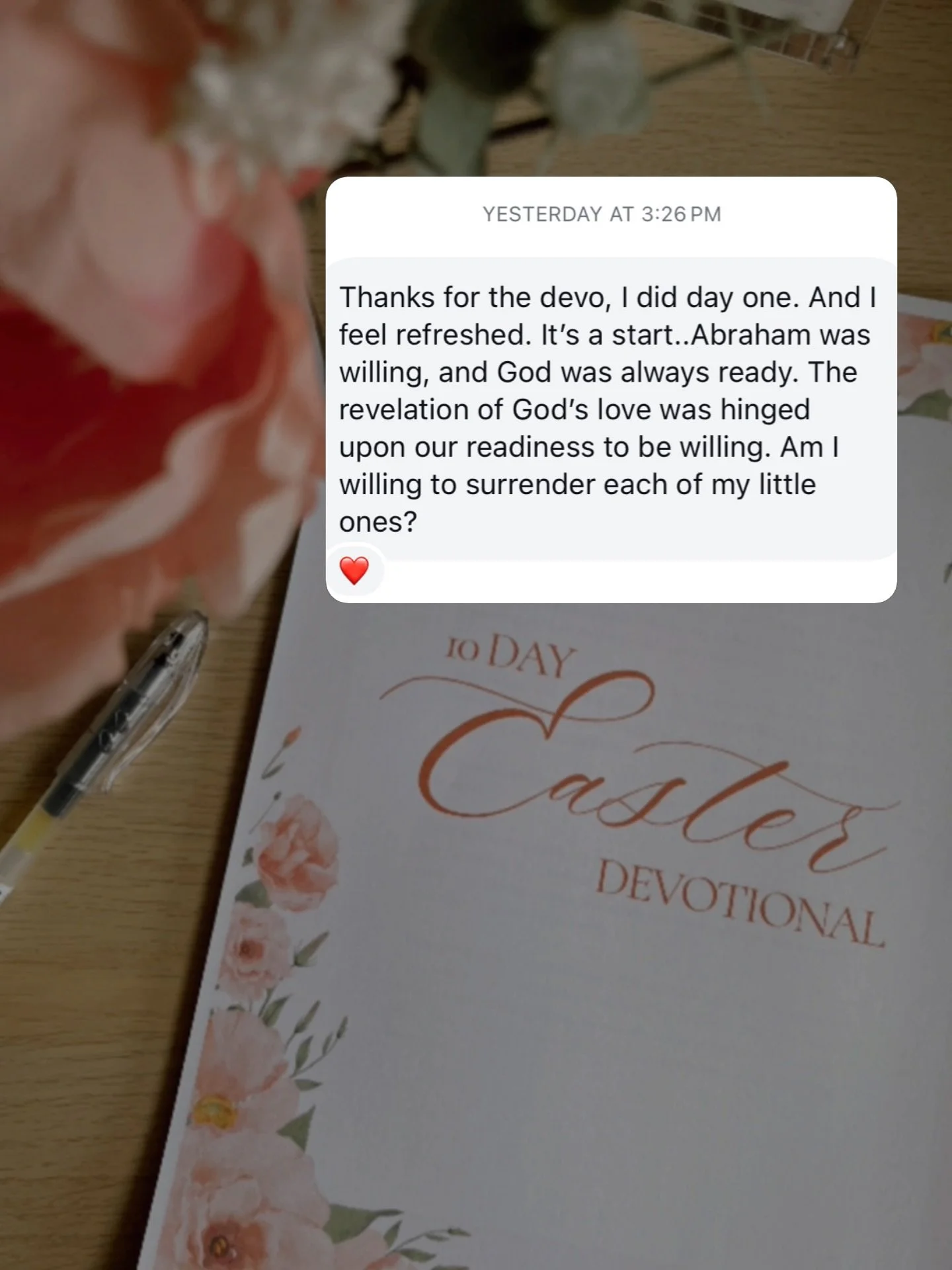 More kind words on the devo 🥹

It truly was my prayer that writing the devo would:
- give you a way to spend time with God in your busy day
- rekindle your heart&rsquo;s desire for more of God&rsquo;s Word
- go about your days in remembrance of the 