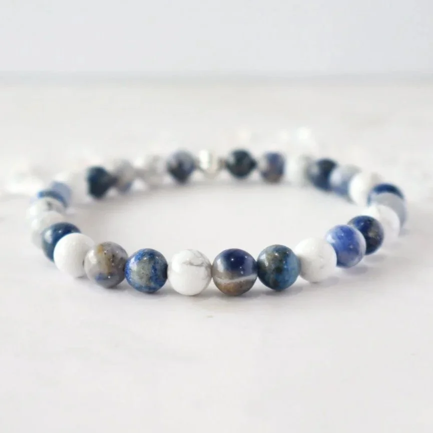INTUITION TRIO CRYSTAL BEADED BRACELET - Lapis Lazuli, Sodalite, Howlite