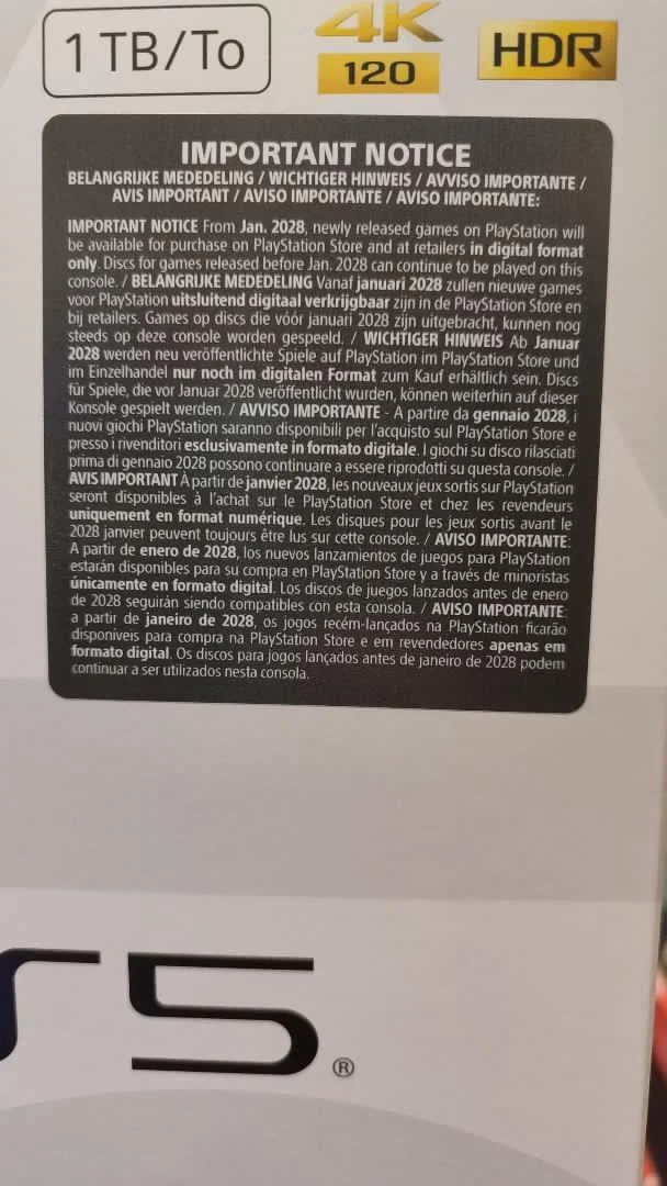New PS5 Console Labels Prove Sony Won't Reverse Its Physical Media Phase-Out