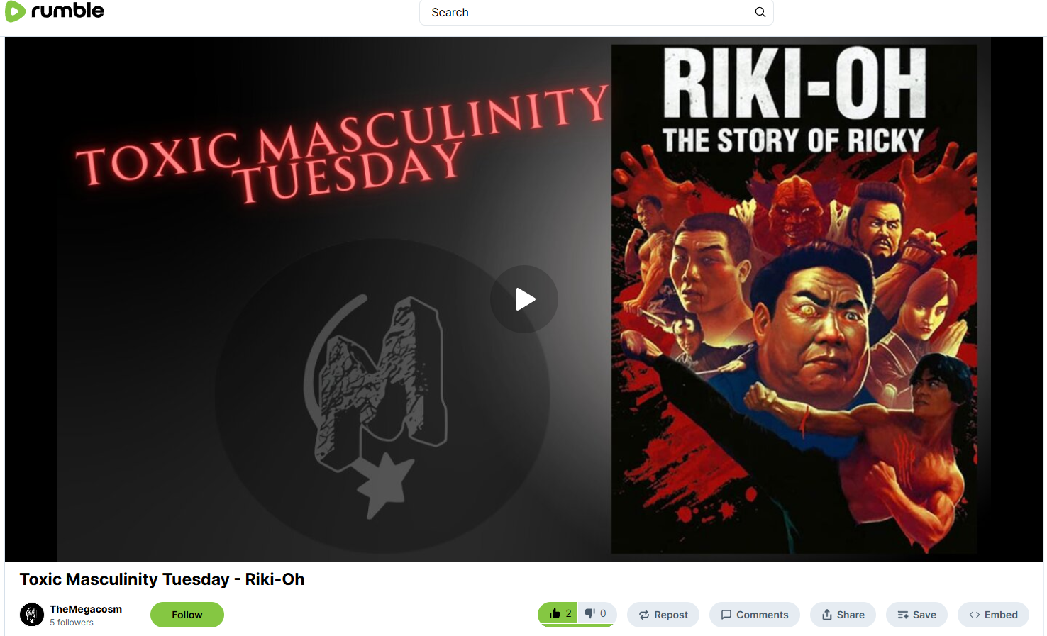 Toxic Masculinity Tuesday - Riki-Oh
