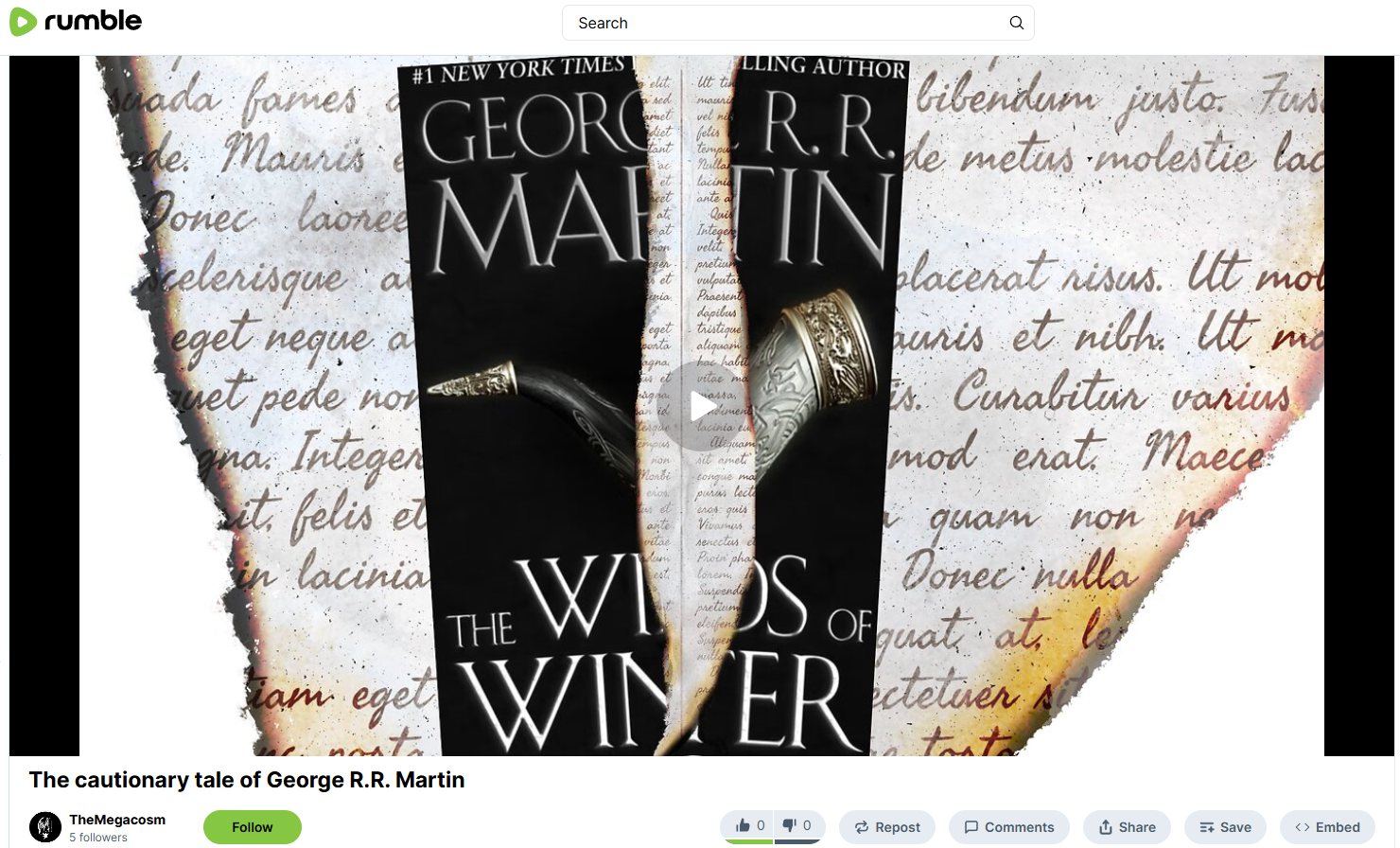 The cautionary tale of George R.R. Martin