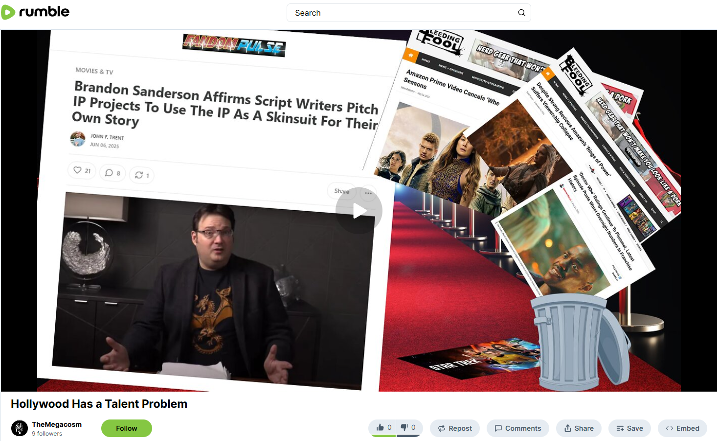 In this video I talk about the lack of talent in Hollywood to continue franchises and adapt proven novels. Many just wear franchises as a skin suit to tell their own stories.