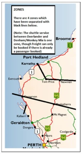 Integrity Coachlines Freight Zones