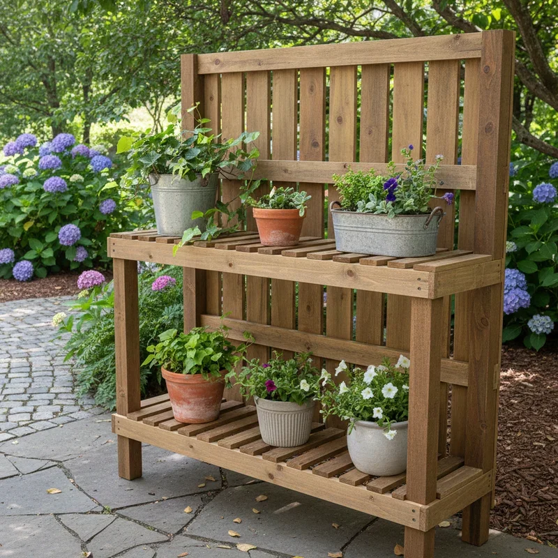 DIY Wood Outdoor Plant Stand Ideas