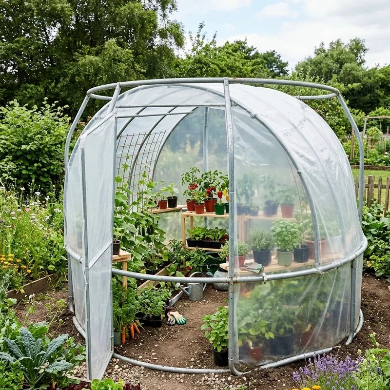 Trampoline Frame Garden Ideas
