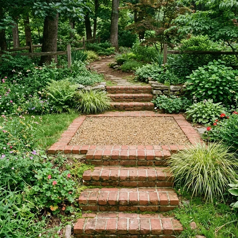 Brick Garden Steps Ideas