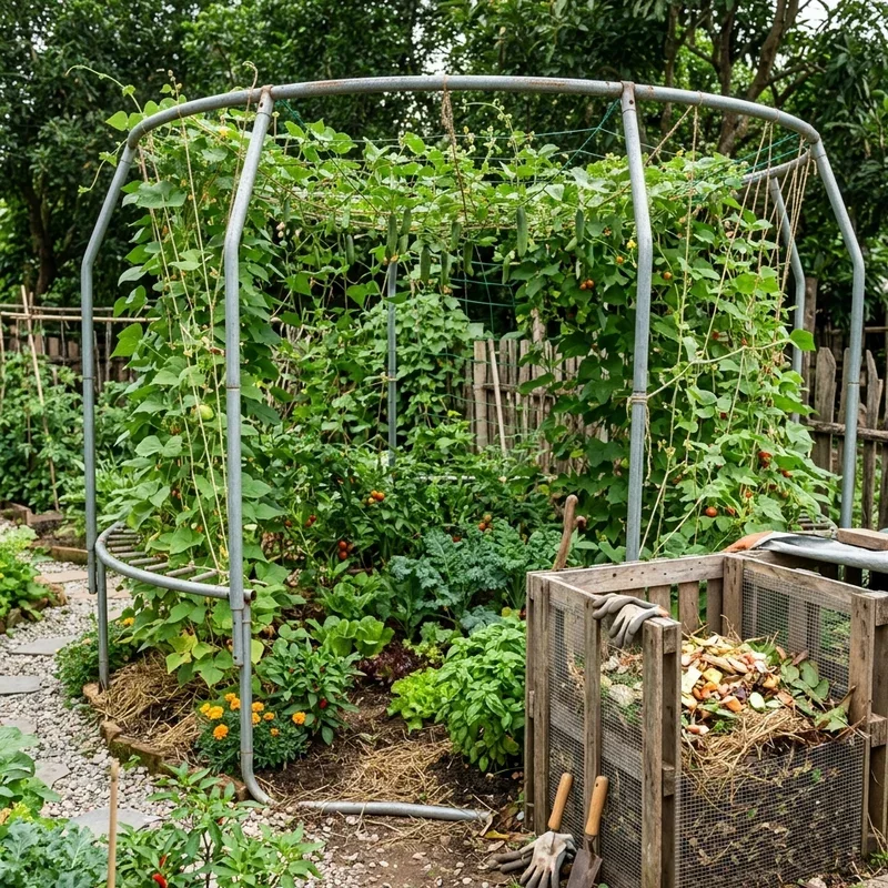 Trampoline Frame Garden Ideas