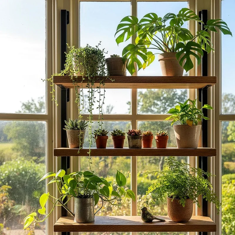 15 Window Plant Shelf Ideas for Lush Green Views