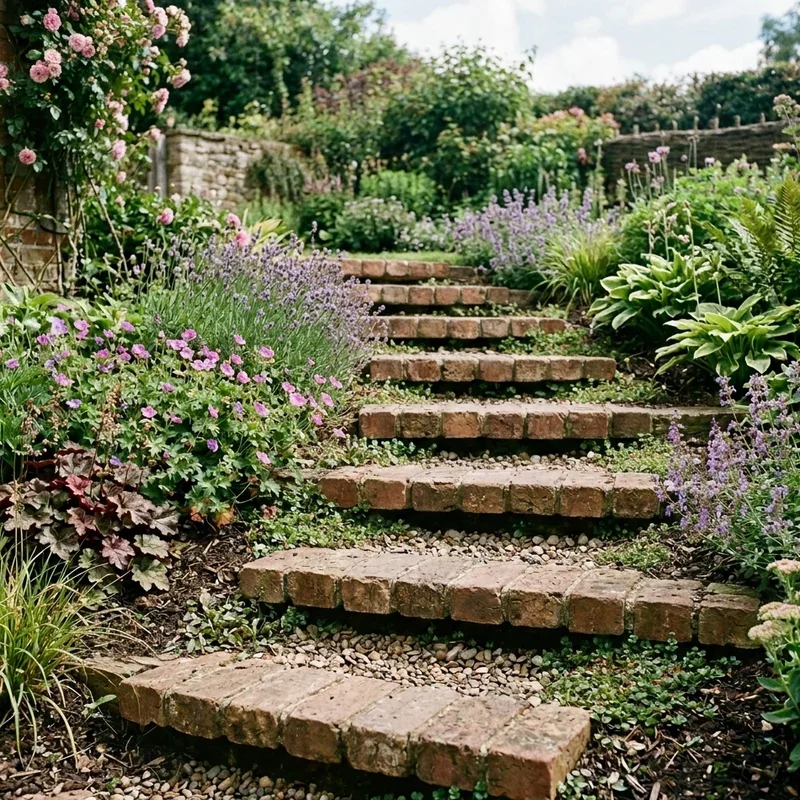 Brick Garden Steps Ideas