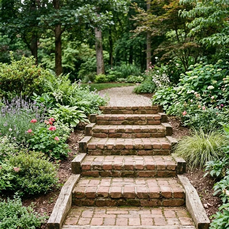 Brick Garden Steps Ideas